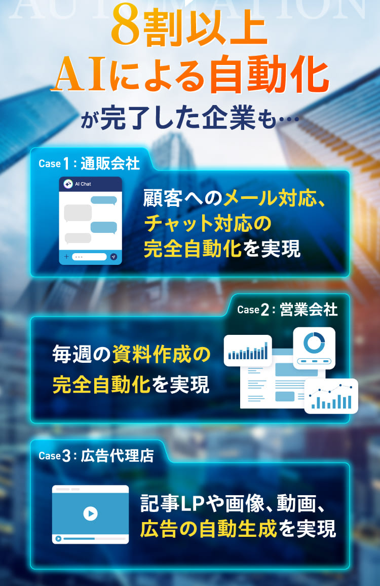 8割以上AIによる自動化