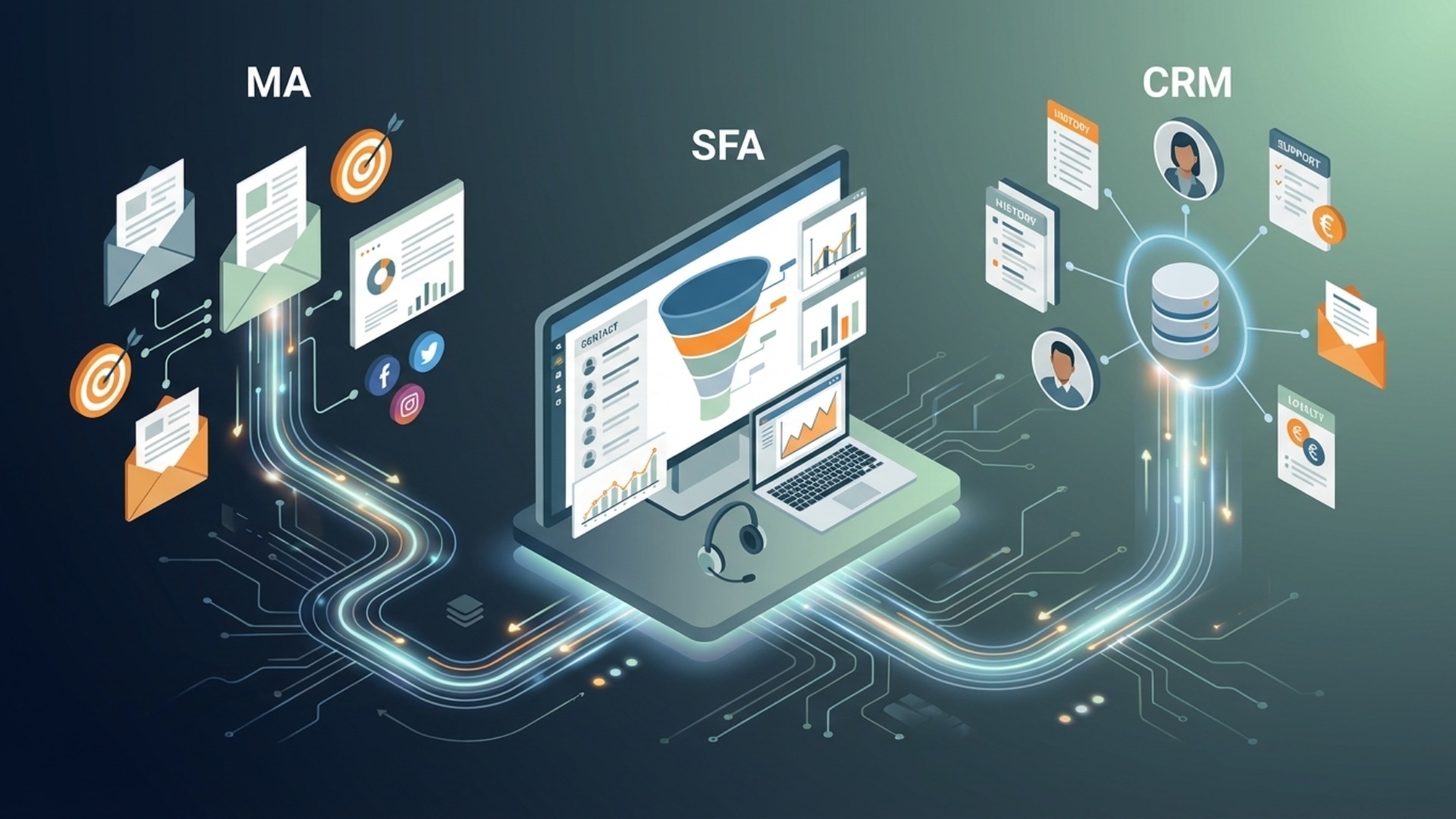 MA・CRM・SFAの違いとは？役割と連携を解説