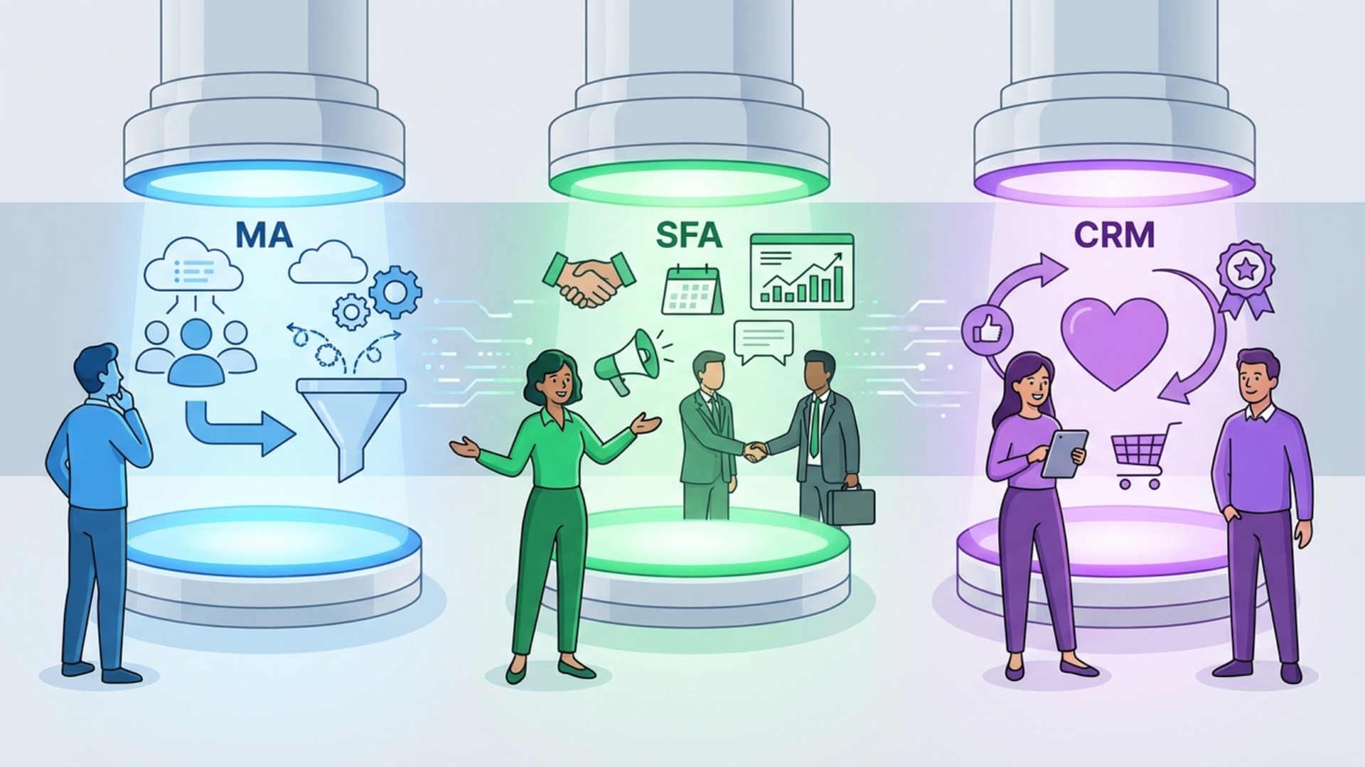 MAとSFA・CRMとの違いをわかりやすく解説