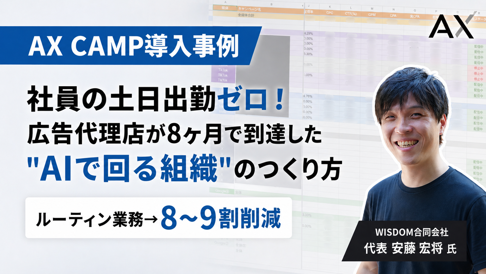 【導入事例】社員の土日出勤ゼロ・ルーティン業務8〜9割削減！広告代理店が8ヶ月で到達した”AIで回る組織”のつくり方