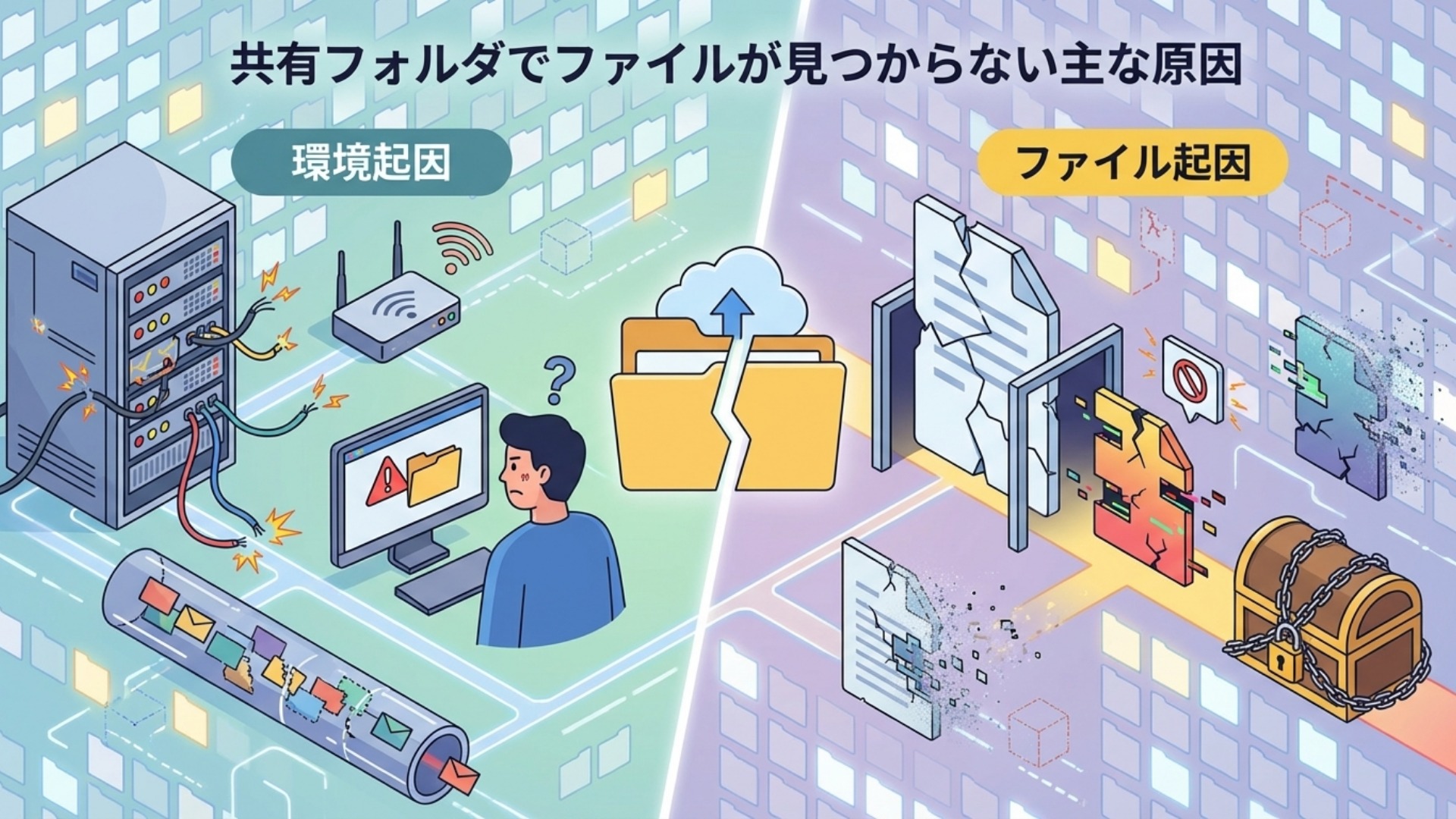 共有フォルダでファイルが見つからない主な原因