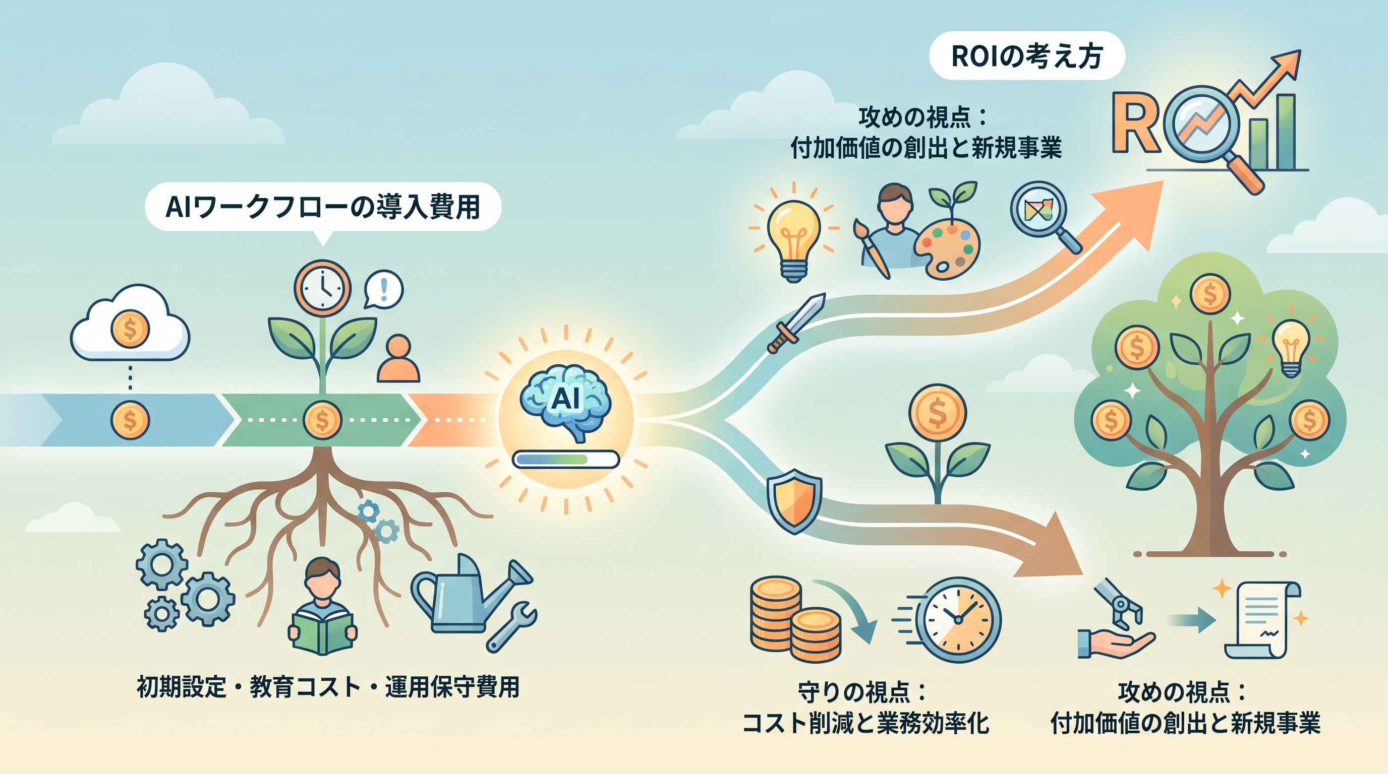 AIワークフローの導入費用とROIの考え方