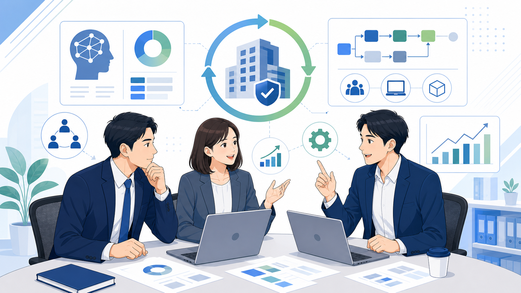 AI内製化支援が2026年に急重視される背景を表す図解イラスト