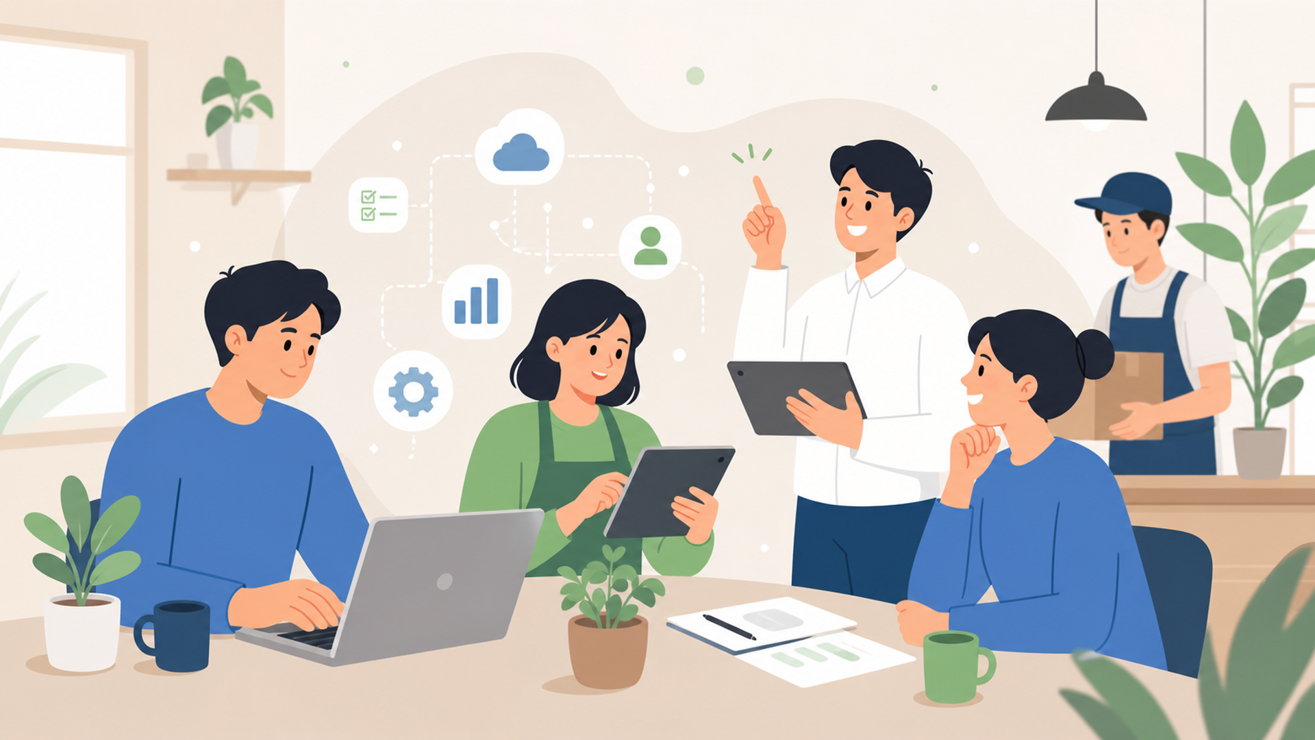 中小企業が今すぐDXに取り組むべき理由を表す図解イラスト