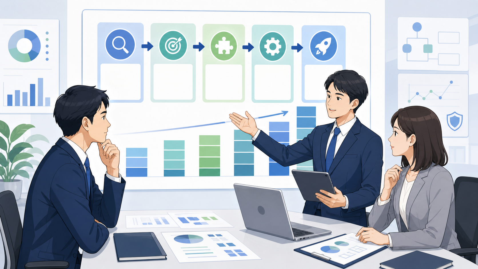 開発フェーズごとに見る導入費用の相場を表す図解イラスト