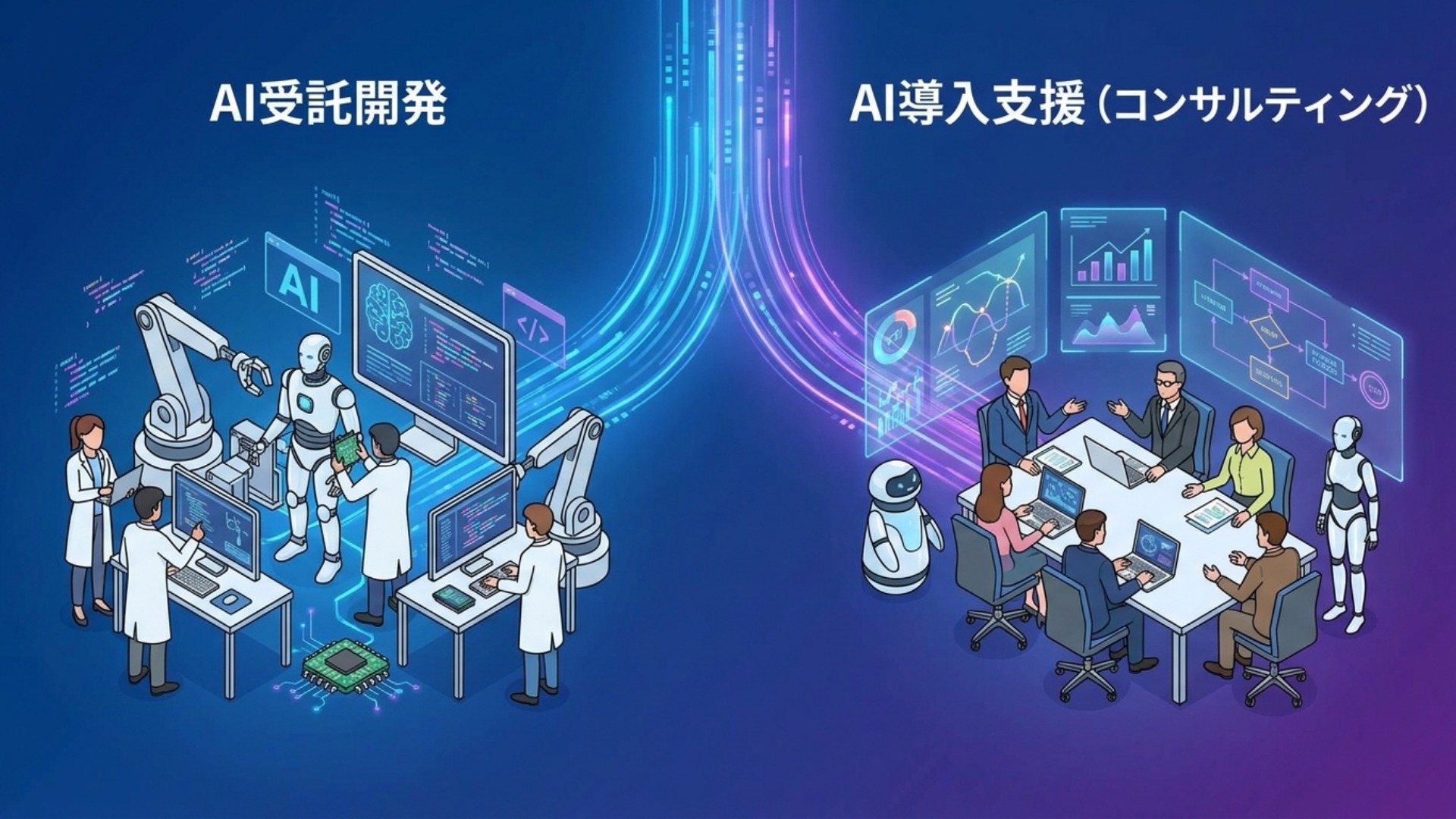 AI受託開発とAI導入支援（コンサル）の違い