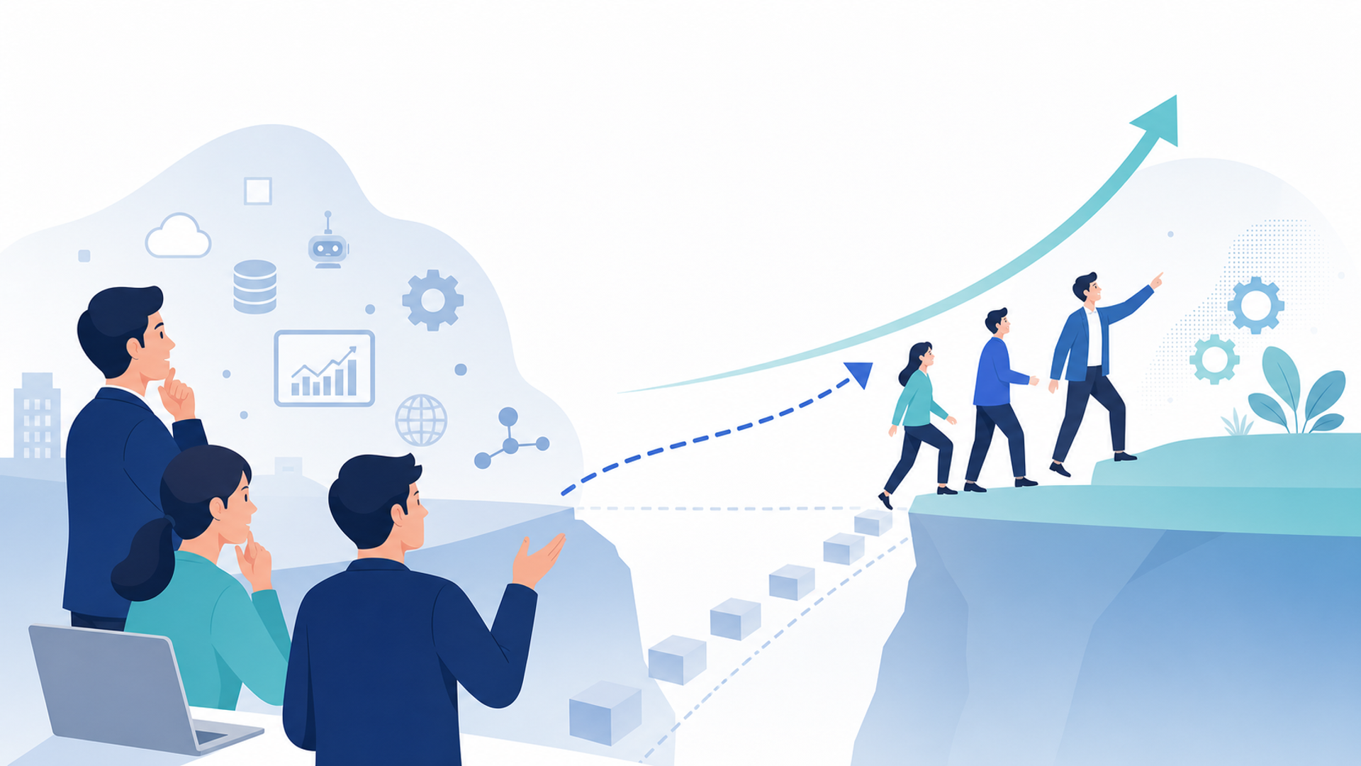 なぜ今、社内でのDX人材育成が急務なのか？を表す図解イラスト