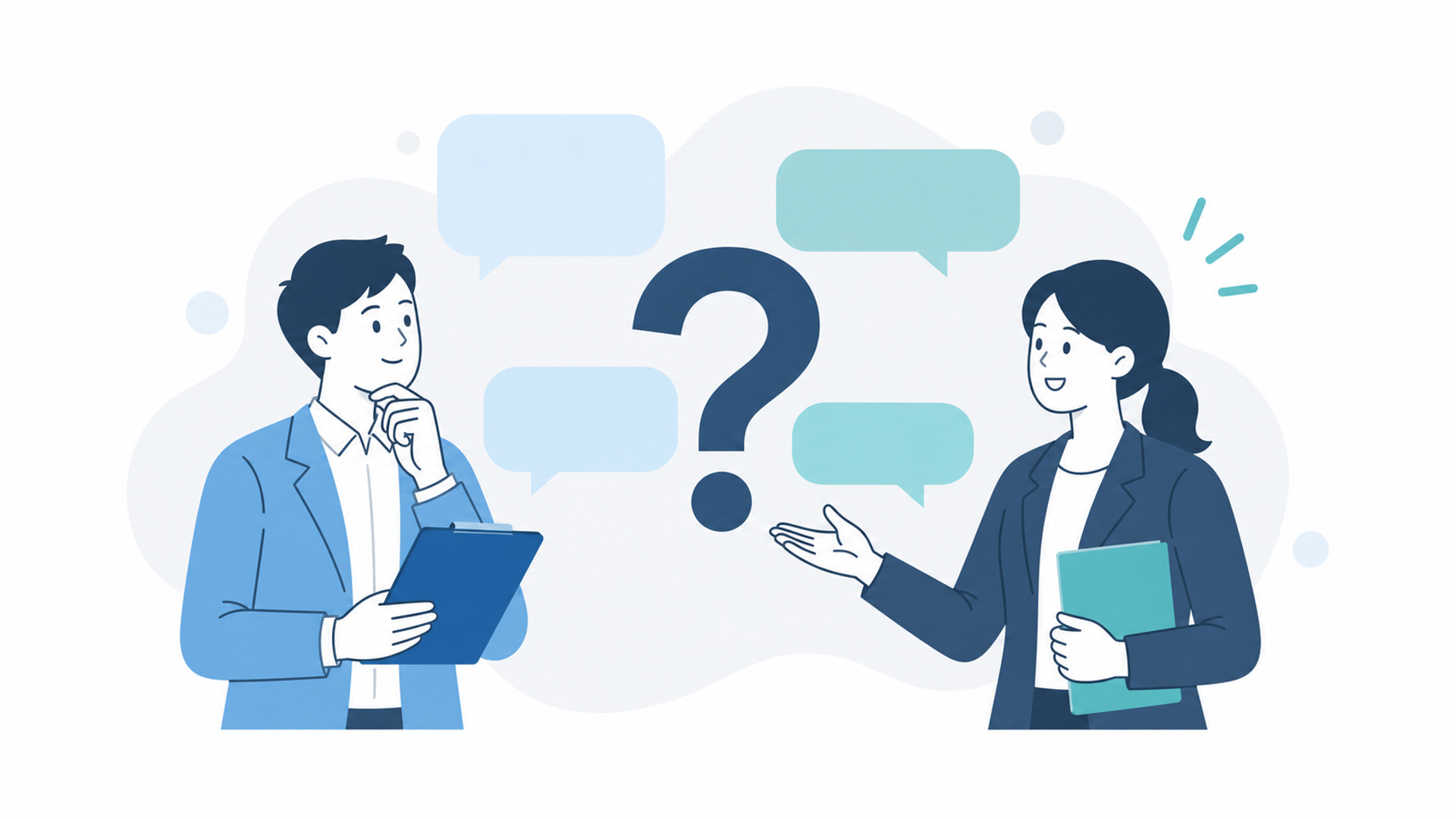 研修の導入に関するよくある質問（FAQ）を表す図解イラスト