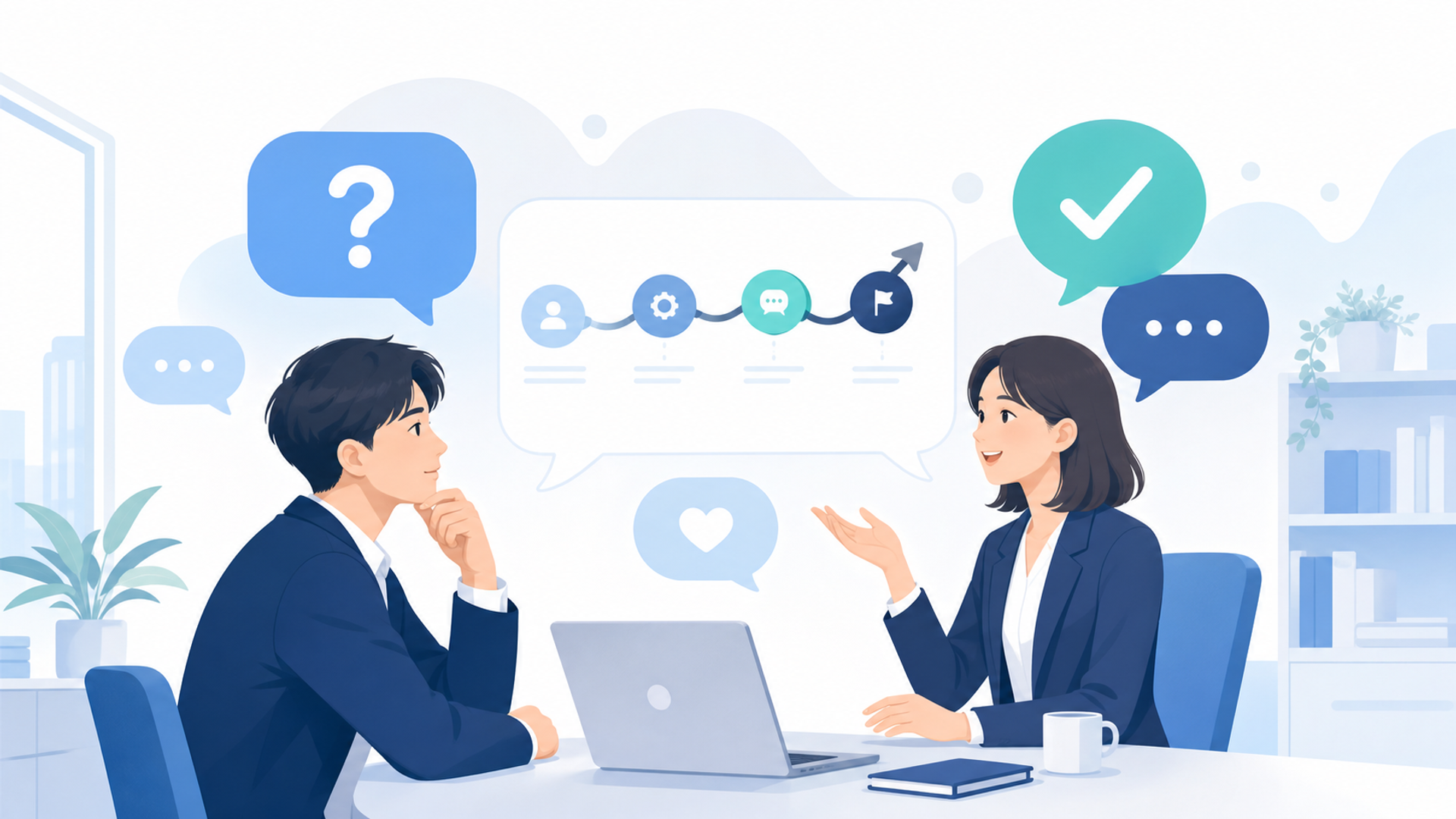 よくある質問（FAQ）を表す図解イラスト