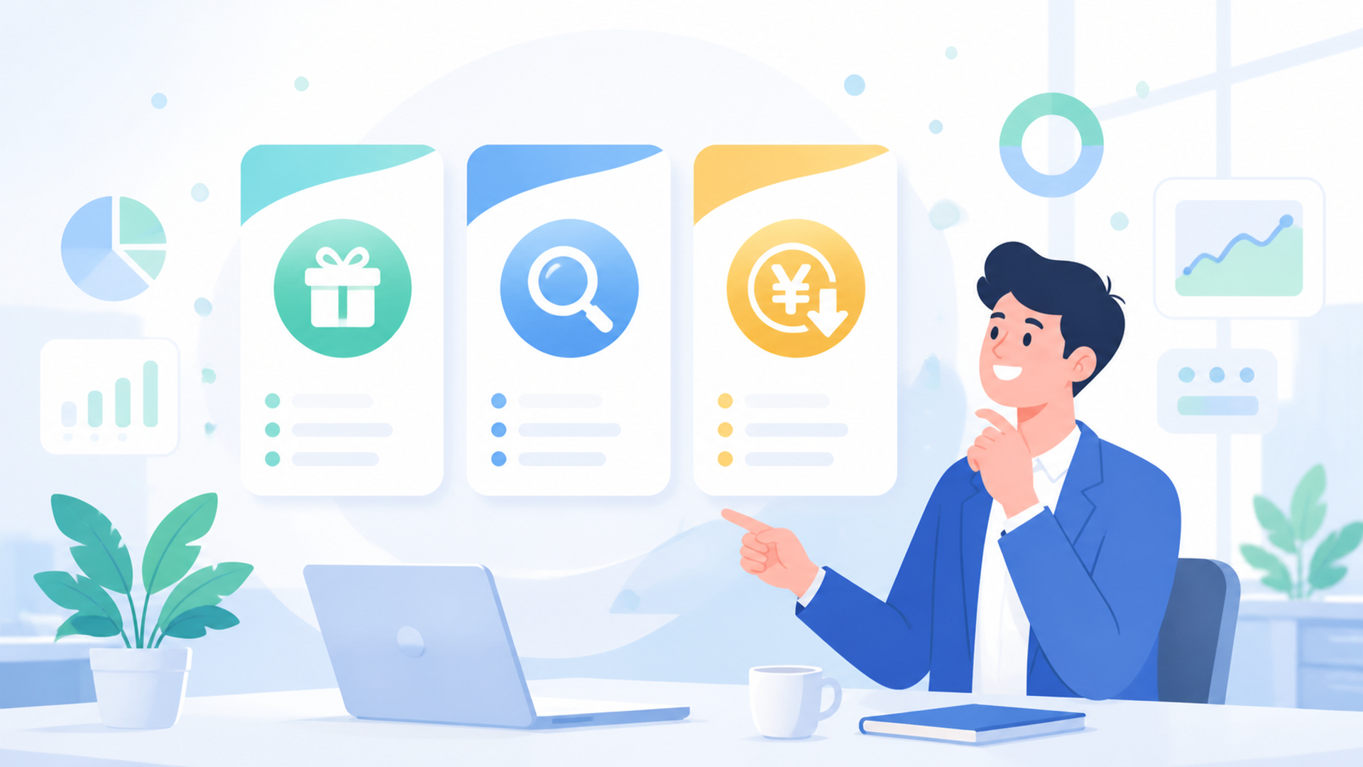 無料・低コストで検討できる営業リスト作成ツール3選を表す図解イラスト