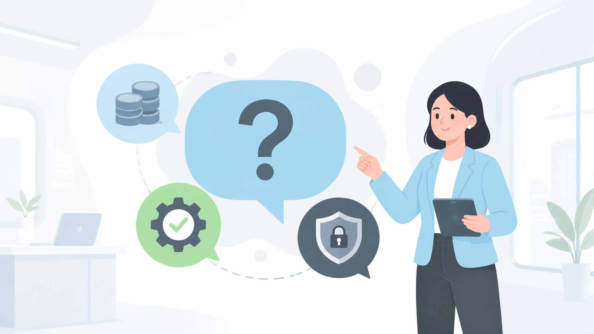 導入に関するよくある質問（FAQ）を表す図解イラスト