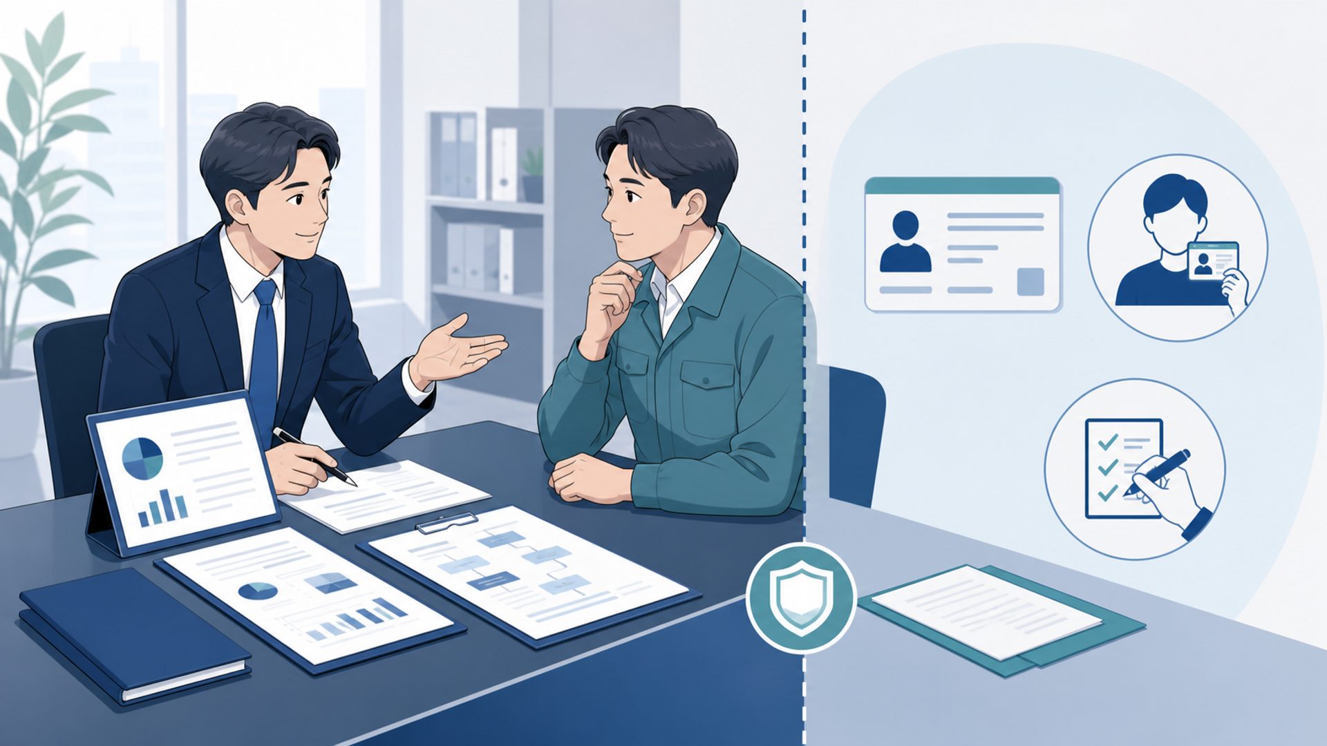 専門家による申請サポートを利用する際の注意点を表す図解イラスト