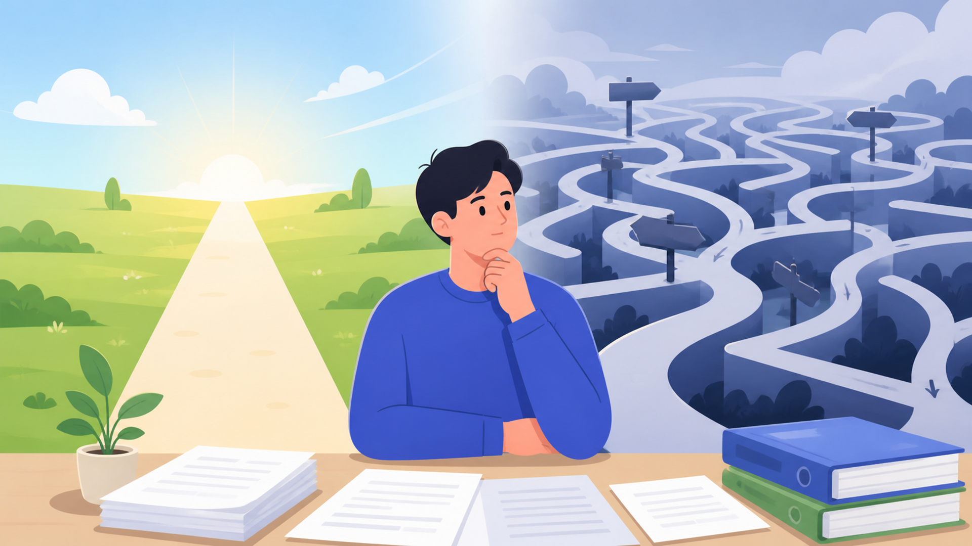 自力での対応が適しているケースと専門家へ依頼すべき境界線を表す図解イラスト