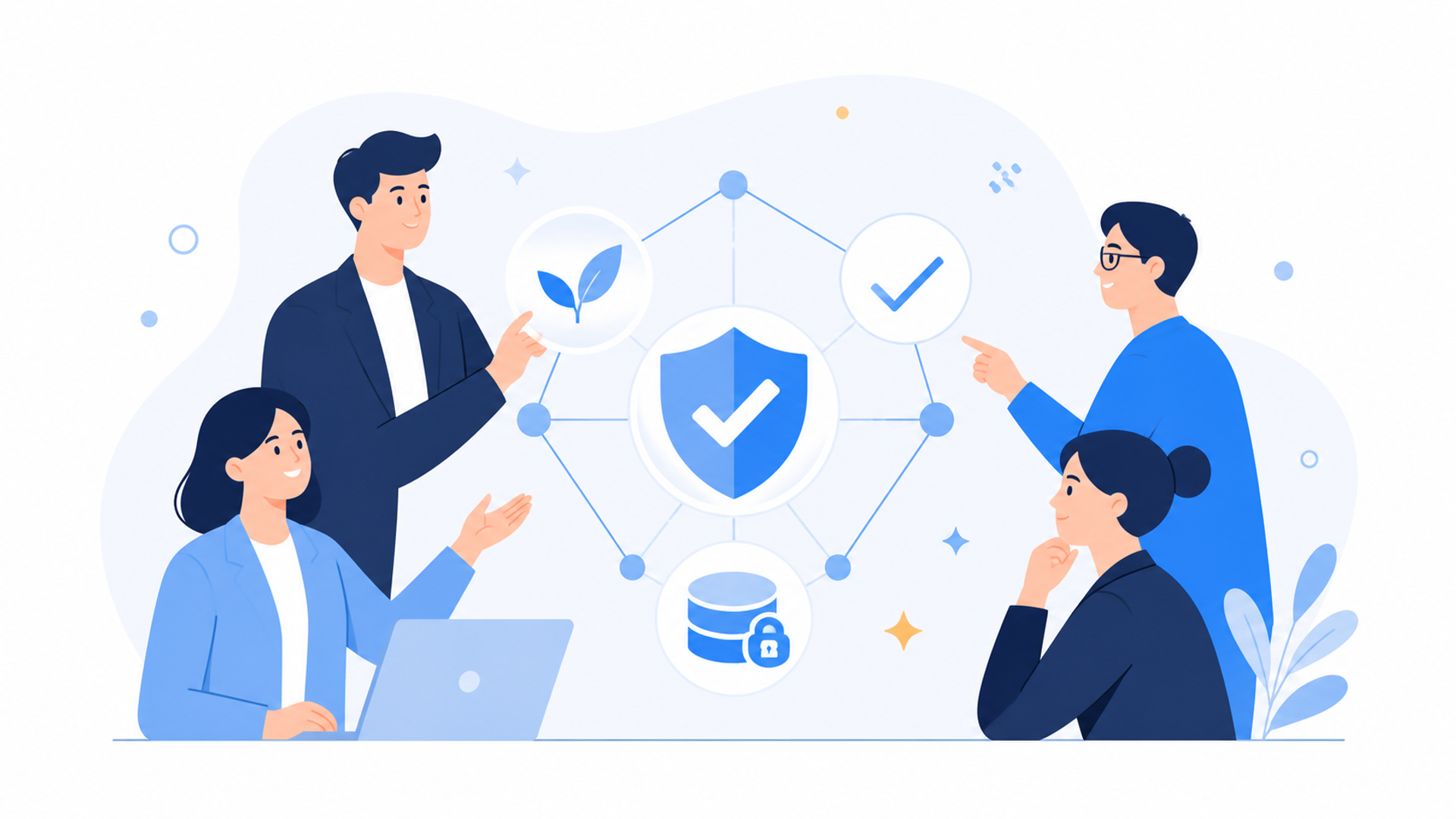 ESG投資やTISAXとの関連性を表す図解イラスト