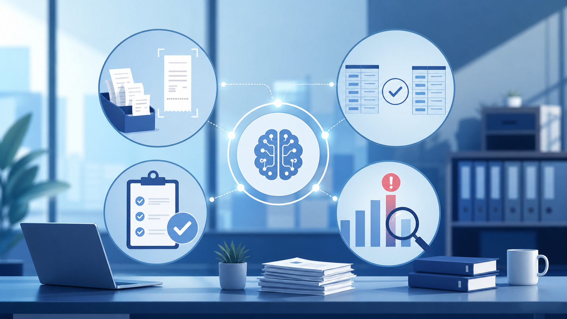 月次決算を5営業日以内で終わらせるAI活用タイムスケジュールを表す図解イラスト