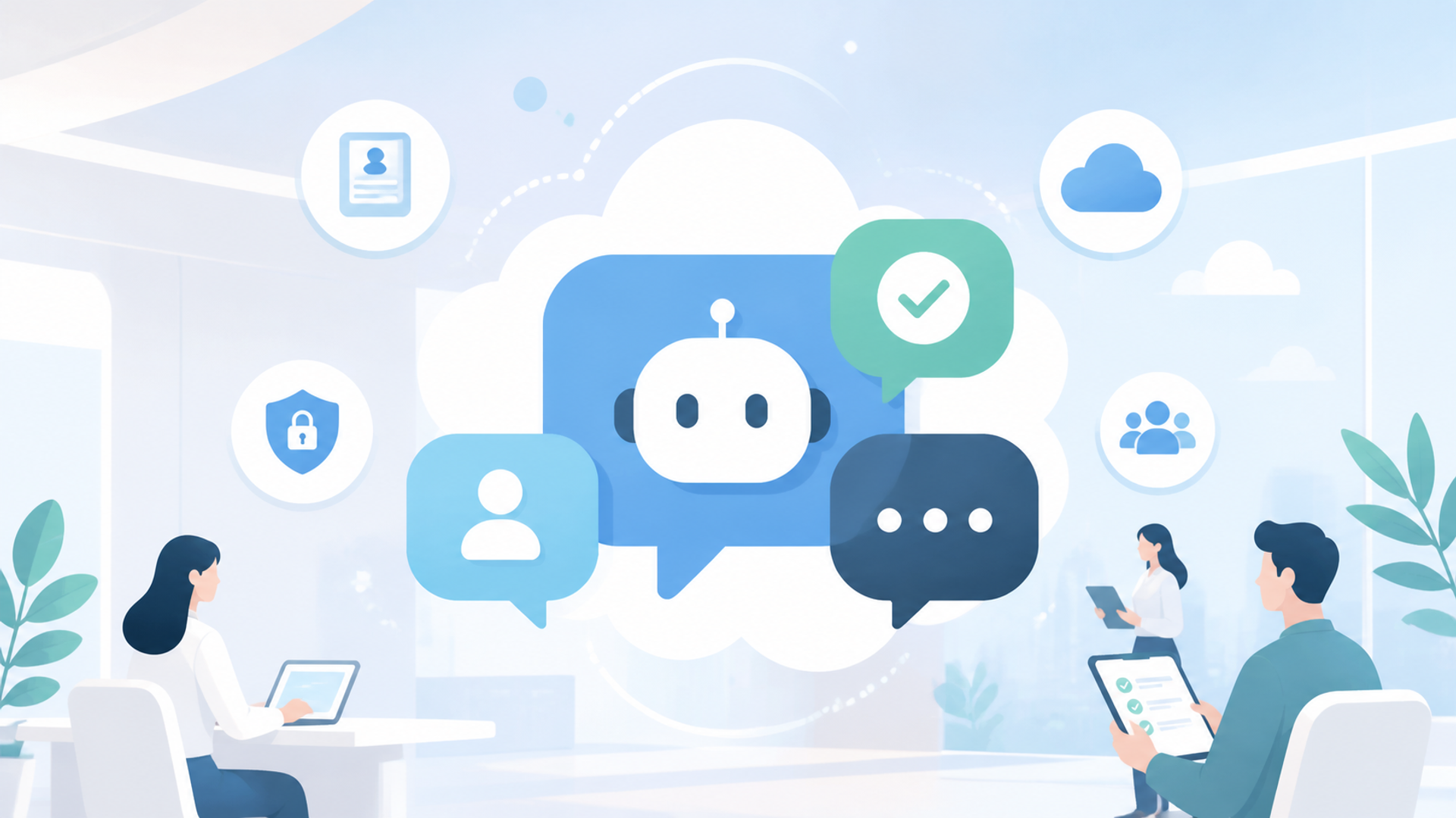 入社手続きのAI化に関するよくある質問（FAQ）を表す図解イラスト