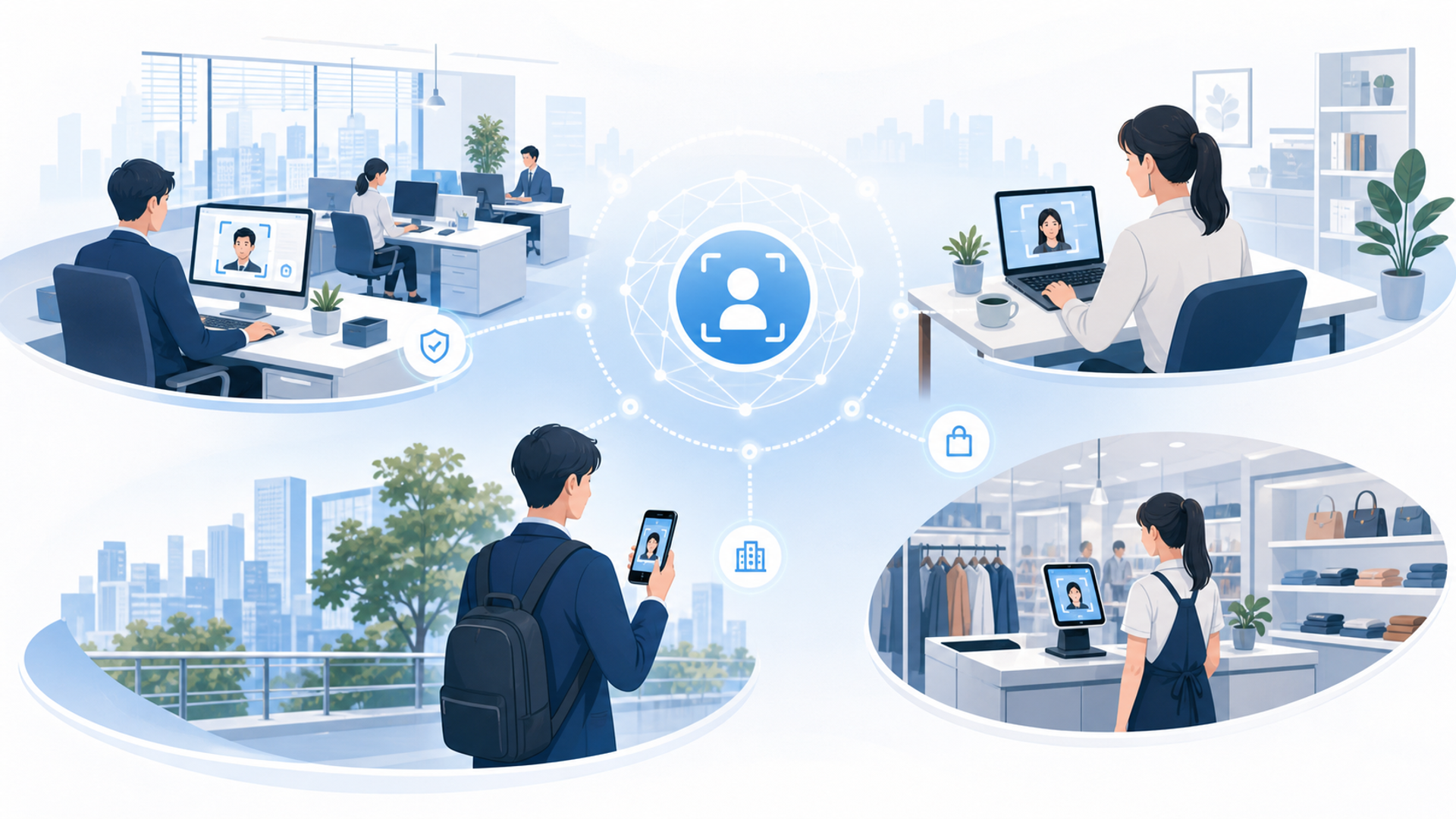 AI勤怠管理の導入が向いている企業の特徴を表す図解イラスト