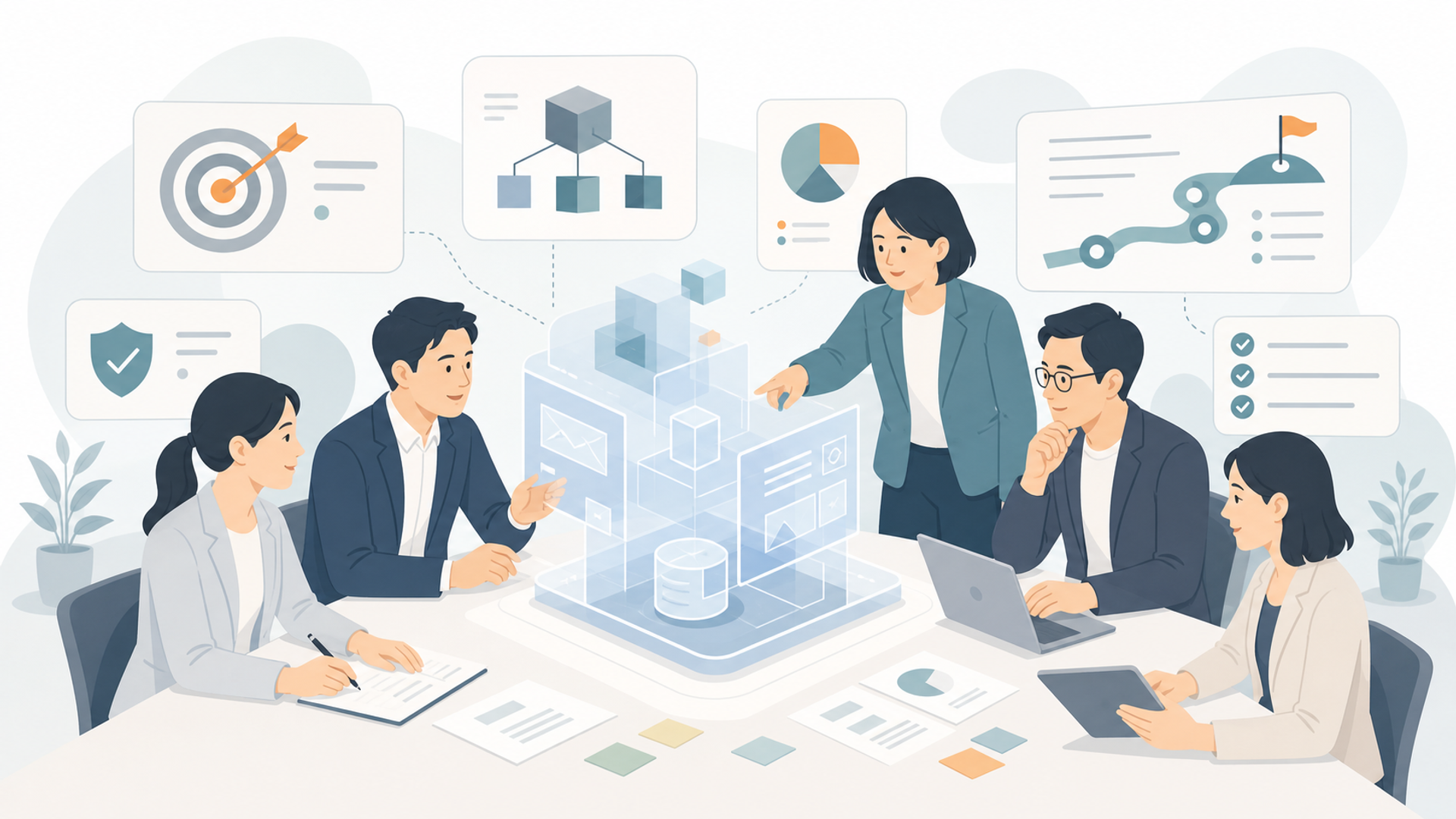 PoC（概念実証）の基本的な役割と重要性を表す図解イラスト