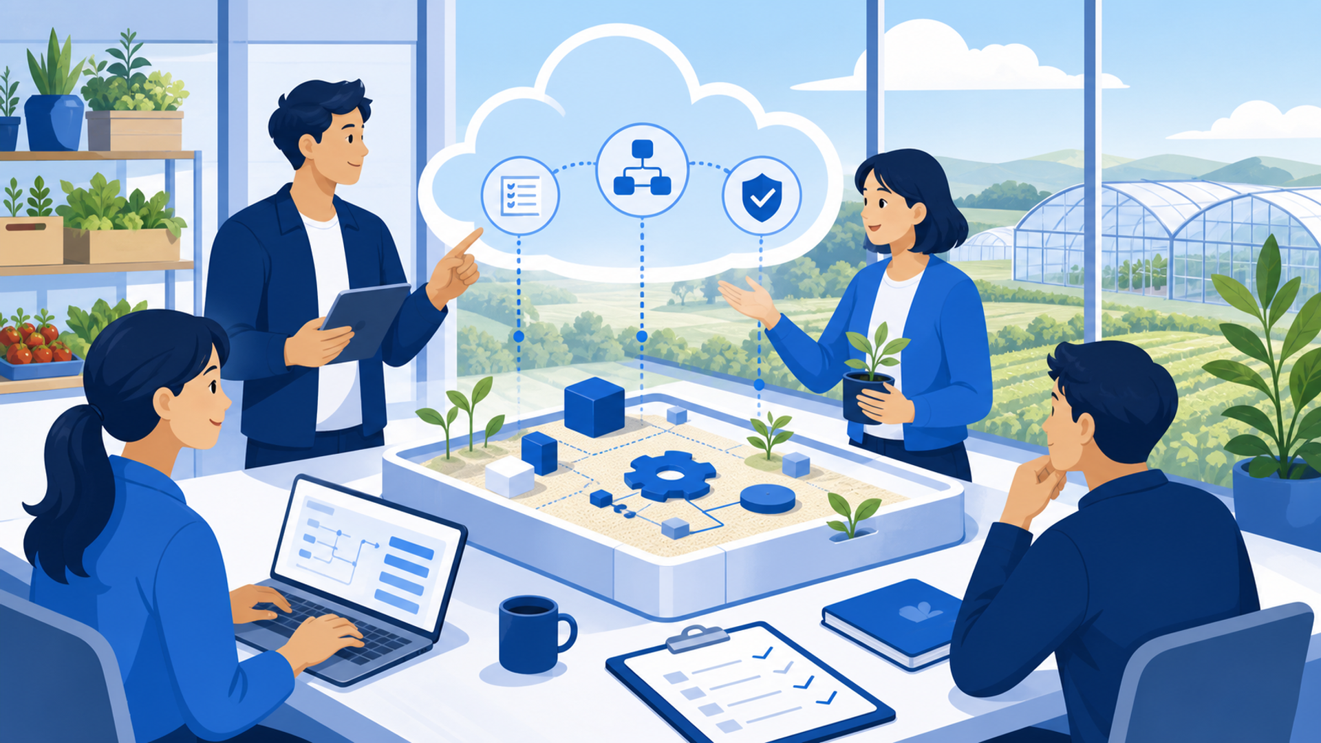 Salesforce内製化の事例を確認する際のポイントを表す図解イラスト