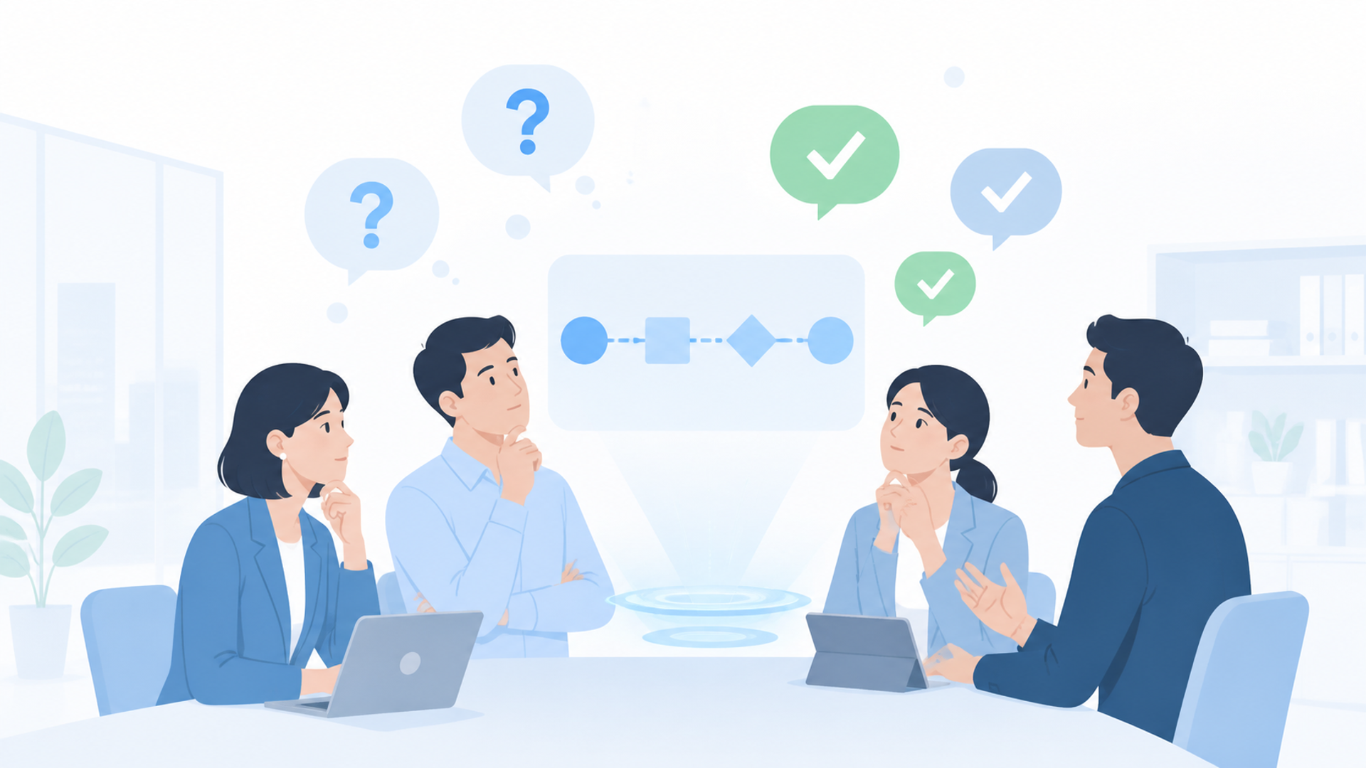 よくある質問（FAQ）を表す図解イラスト