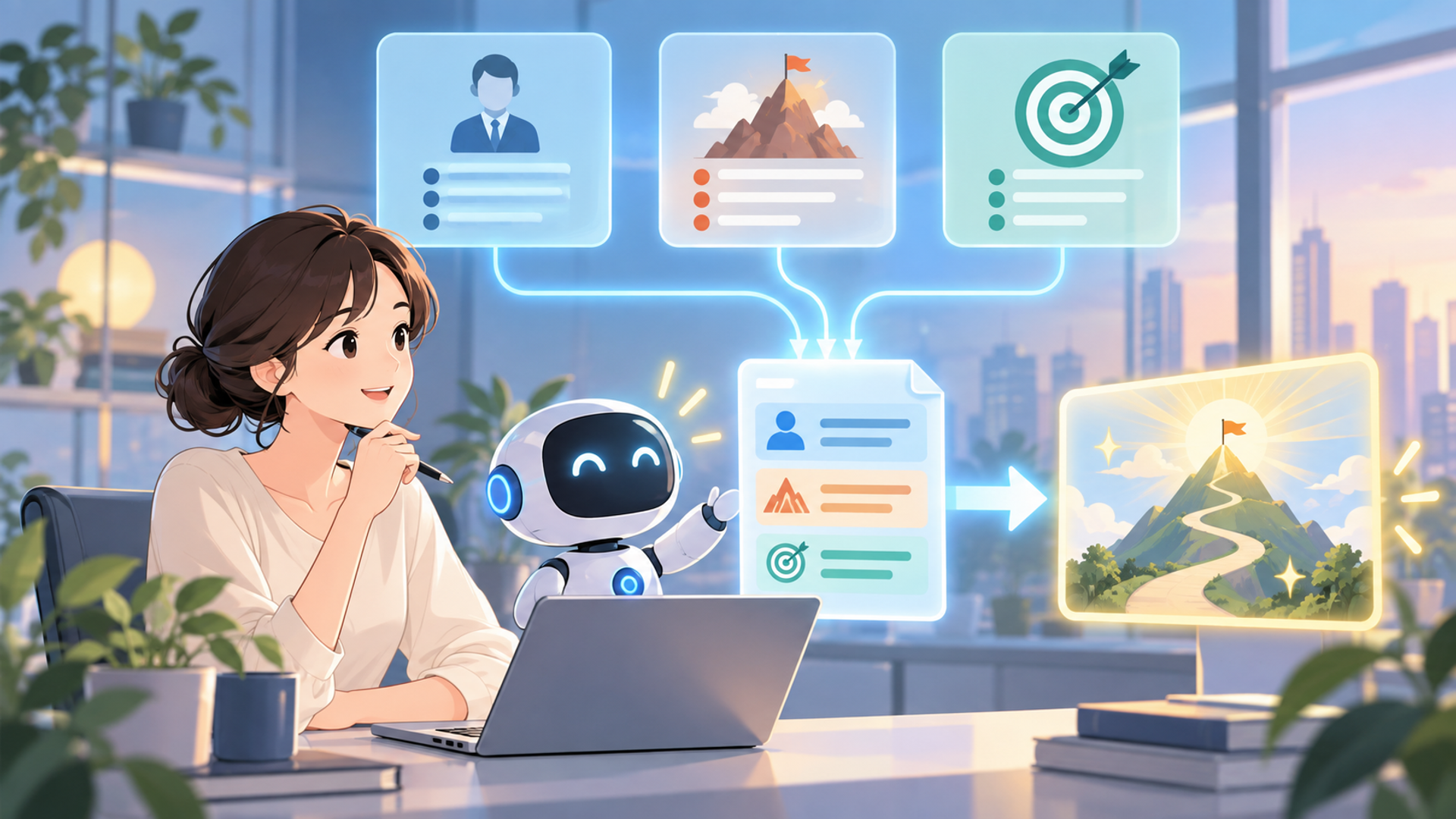 有効なたたき台を引き出すためのプロンプト設計を表す図解イラスト
