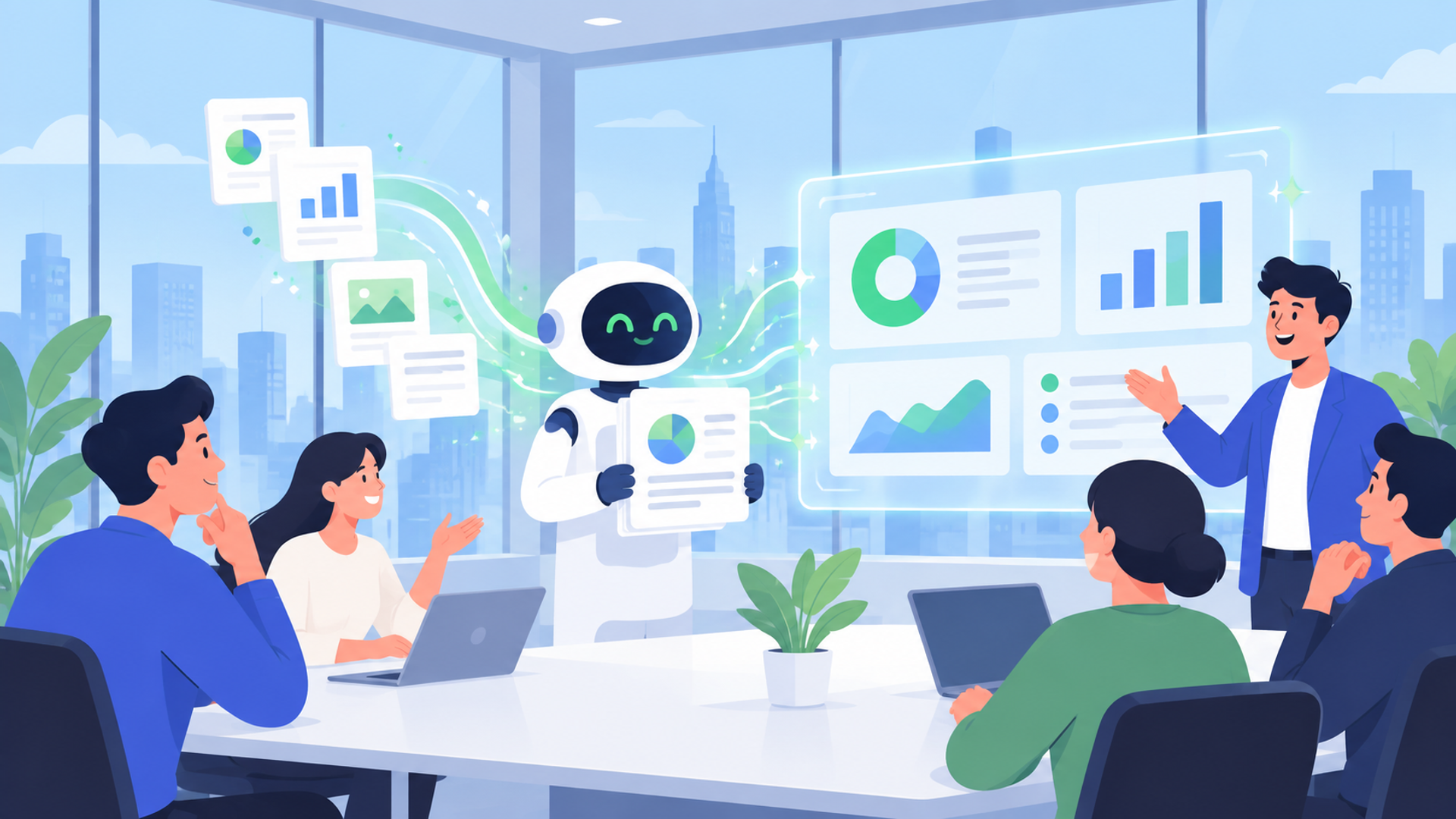 なぜ今、経営会議資料の作成をAIで自動化すべきなのか？を表す図解イラスト