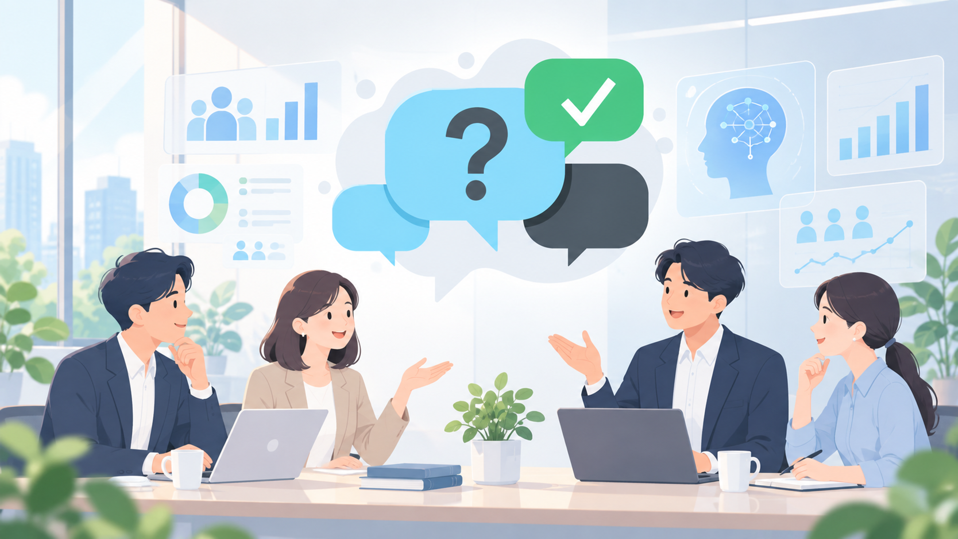導入に関するよくある質問（FAQ）を表す図解イラスト