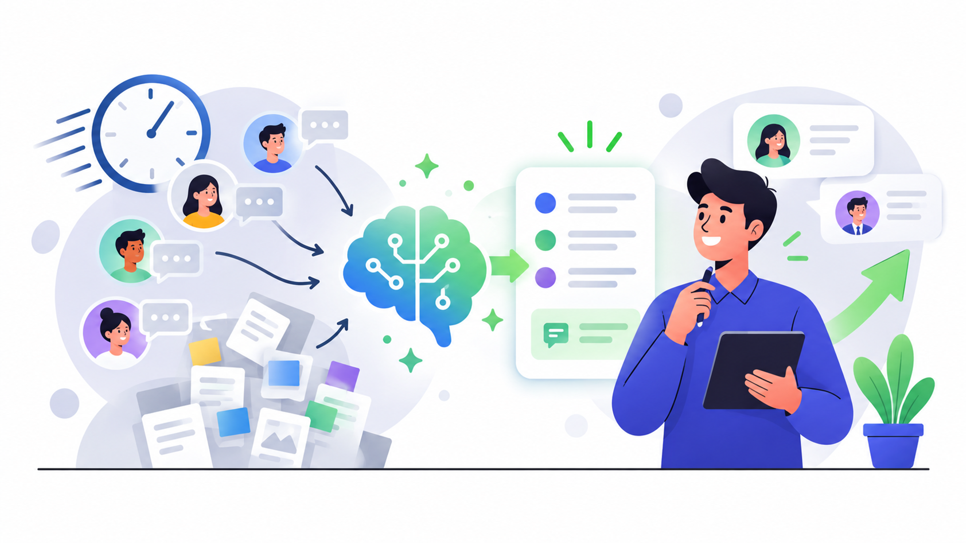 なぜ今、営業トークに生成AIが注目されているのかを表す図解イラスト