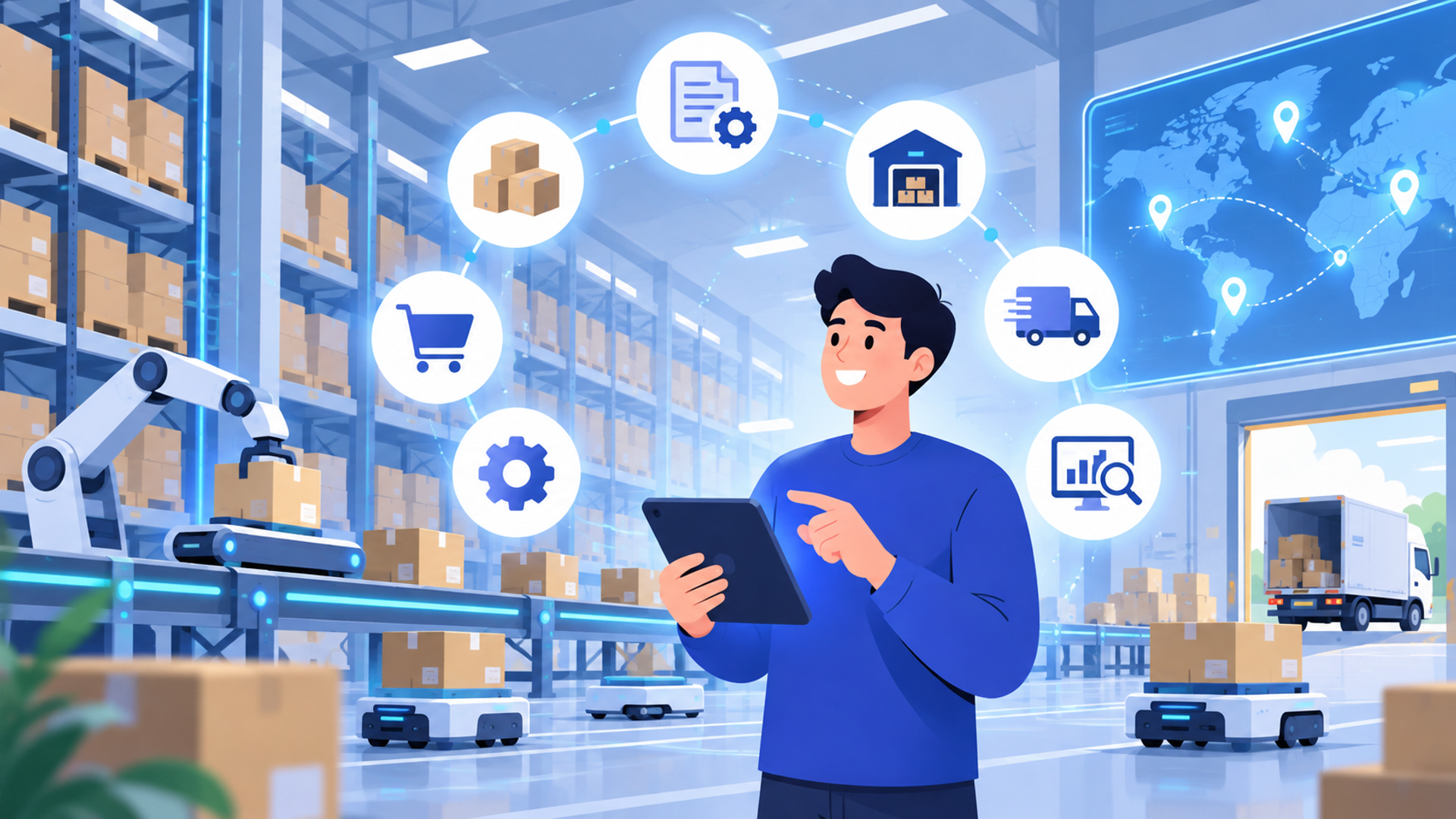 出荷指示の自動化に役立つおすすめサービス10選を表す図解イラスト
