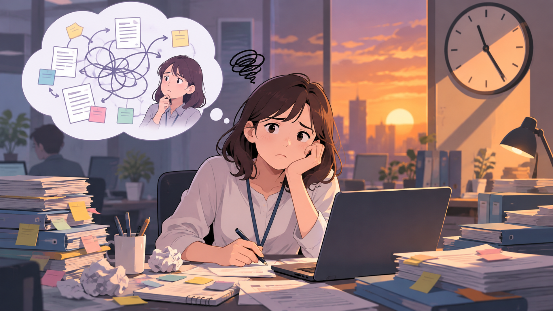 なぜ業務の引き継ぎ資料の作成は挫折しやすいのかを表す図解イラスト