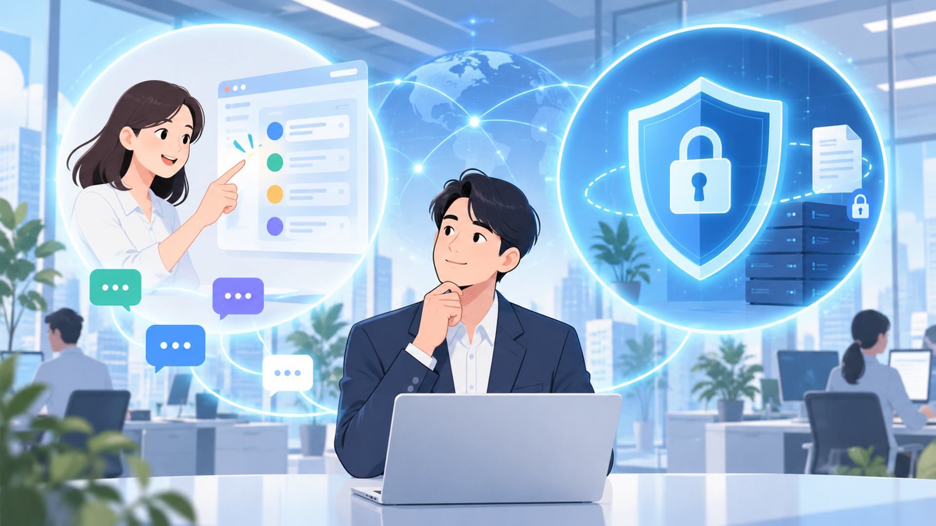 自社に最適なツールを選ぶための2つの選定基準を表す図解イラスト