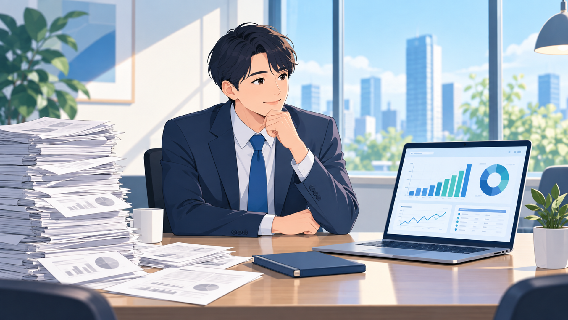 なぜ今、定例会議の資料作成をAIで自動化すべきなのか？を表す図解イラスト