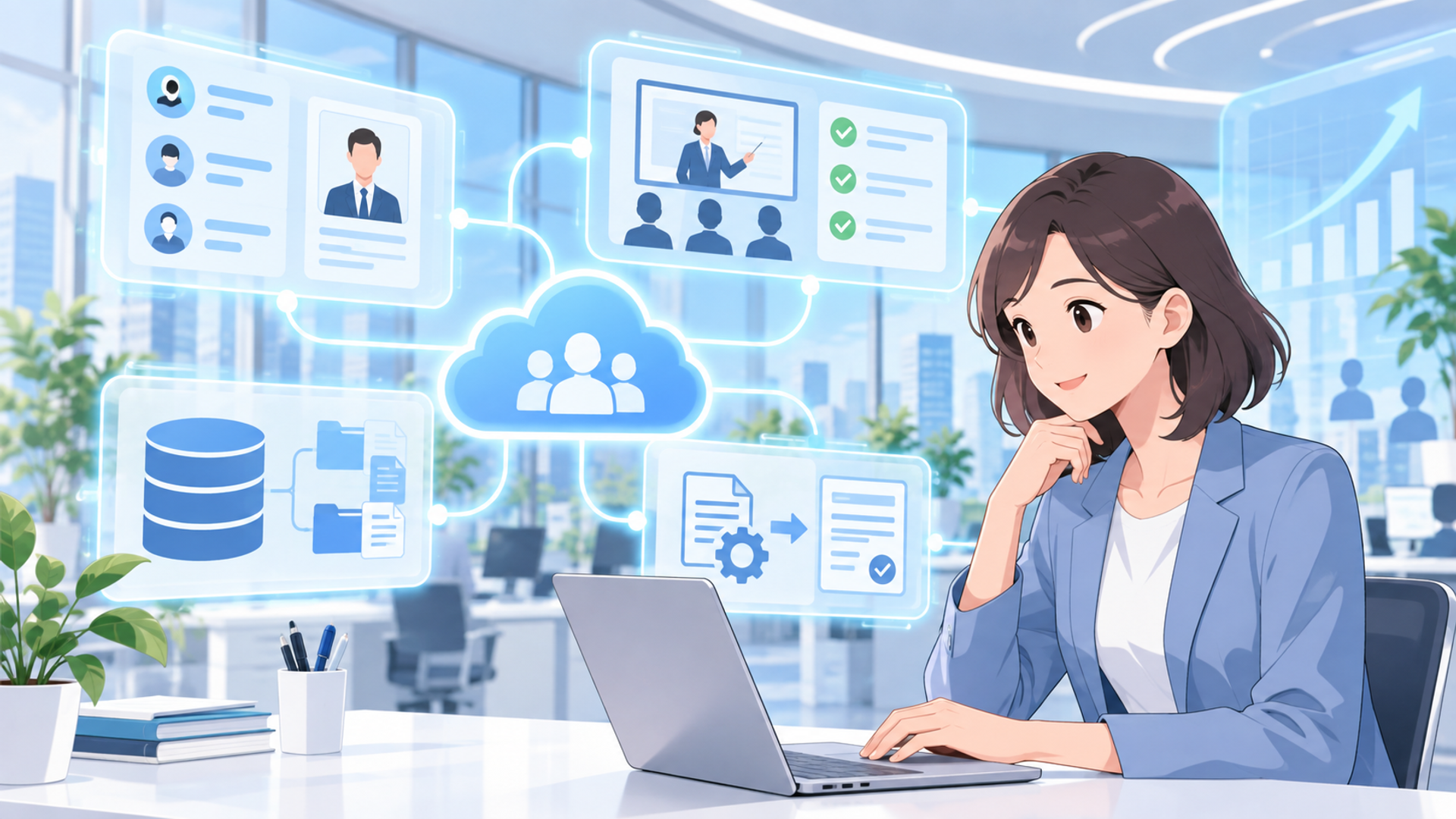 おすすめの自動化ツールやサービスを表す図解イラスト