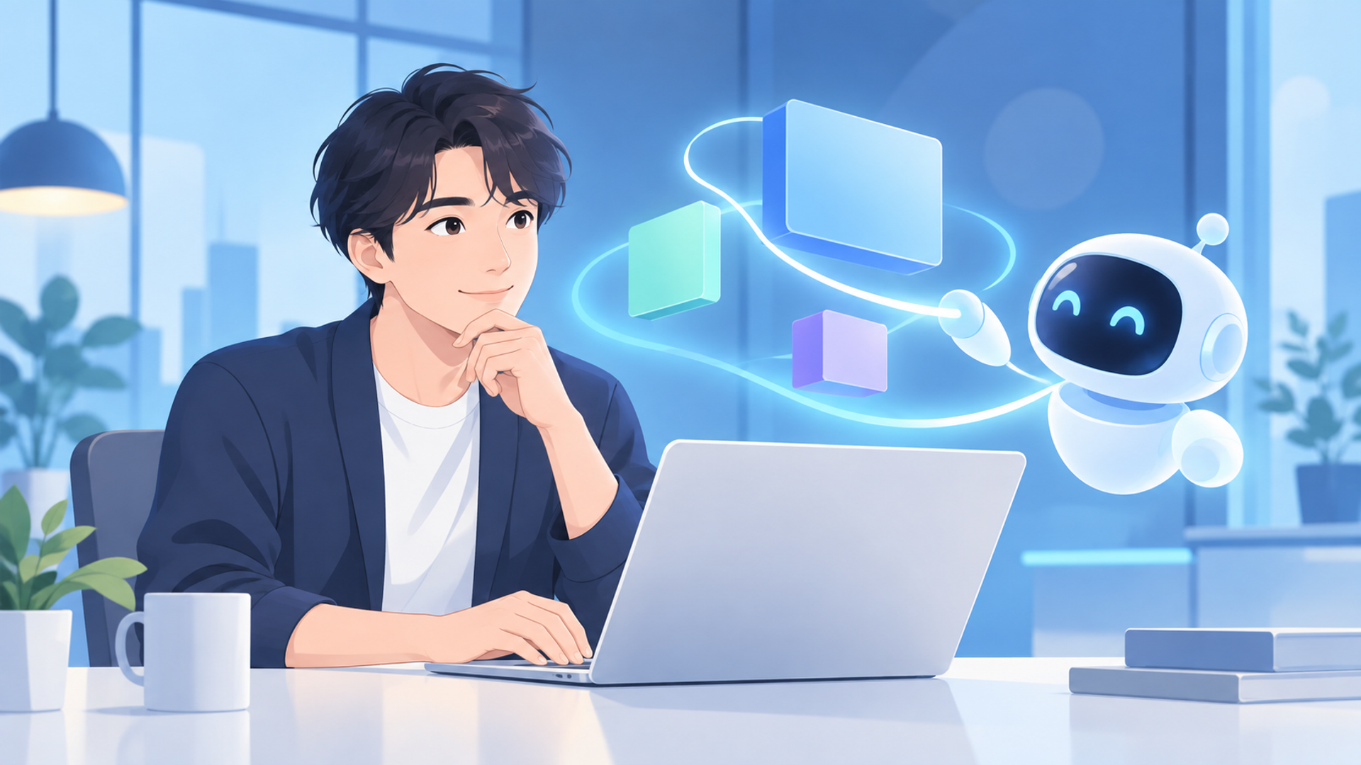 コード生成AIの概要と開発現場で注目される背景を表す図解イラスト