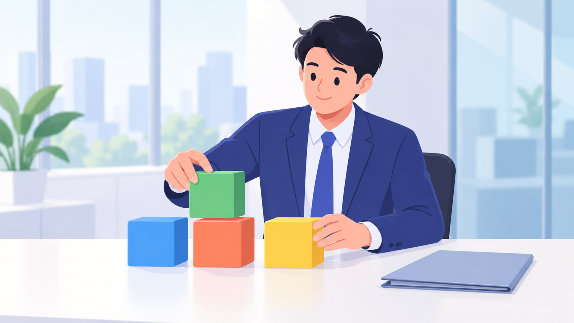 AIガバナンス体制を構築する際の実践的な手順を表す図解イラスト