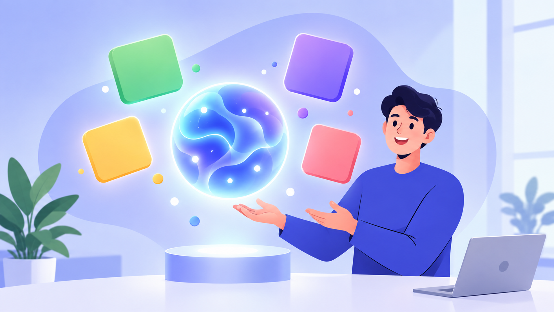 Difyで開発できるサービスの想定例10選を表す図解イラスト