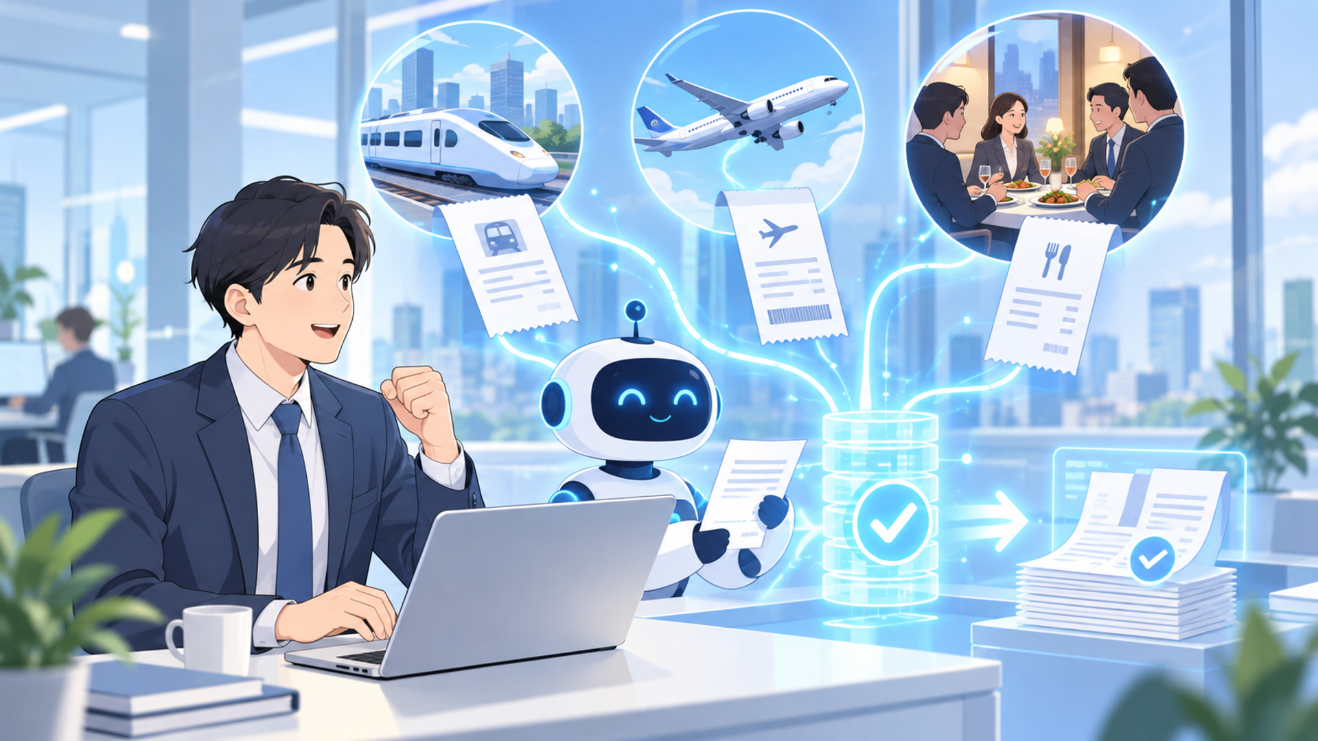 営業経費の自動集計で解決できる具体的な課題を表す図解イラスト