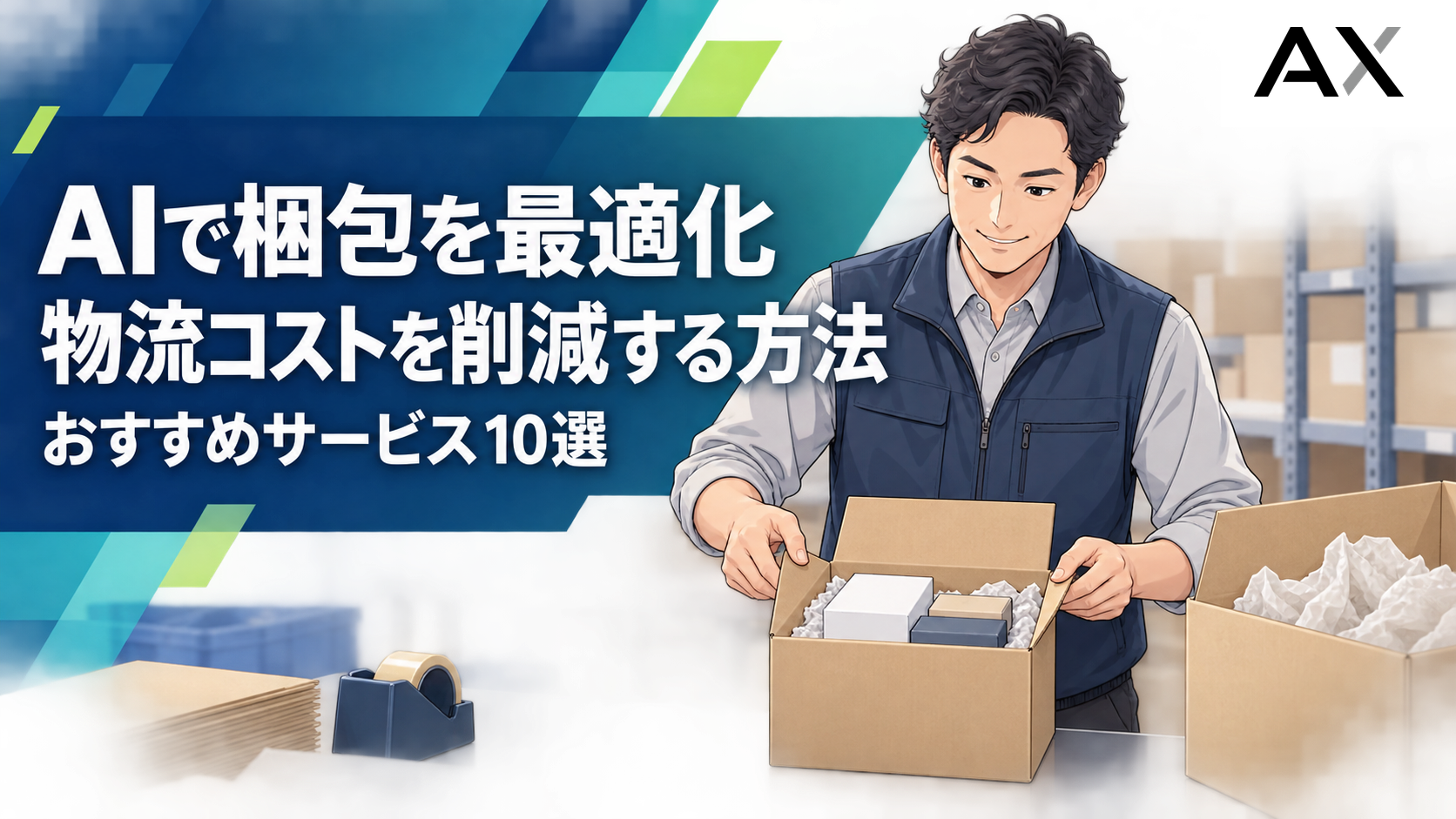 AIによる梱包最適化で物流コストを削減する方法とおすすめサービス10選