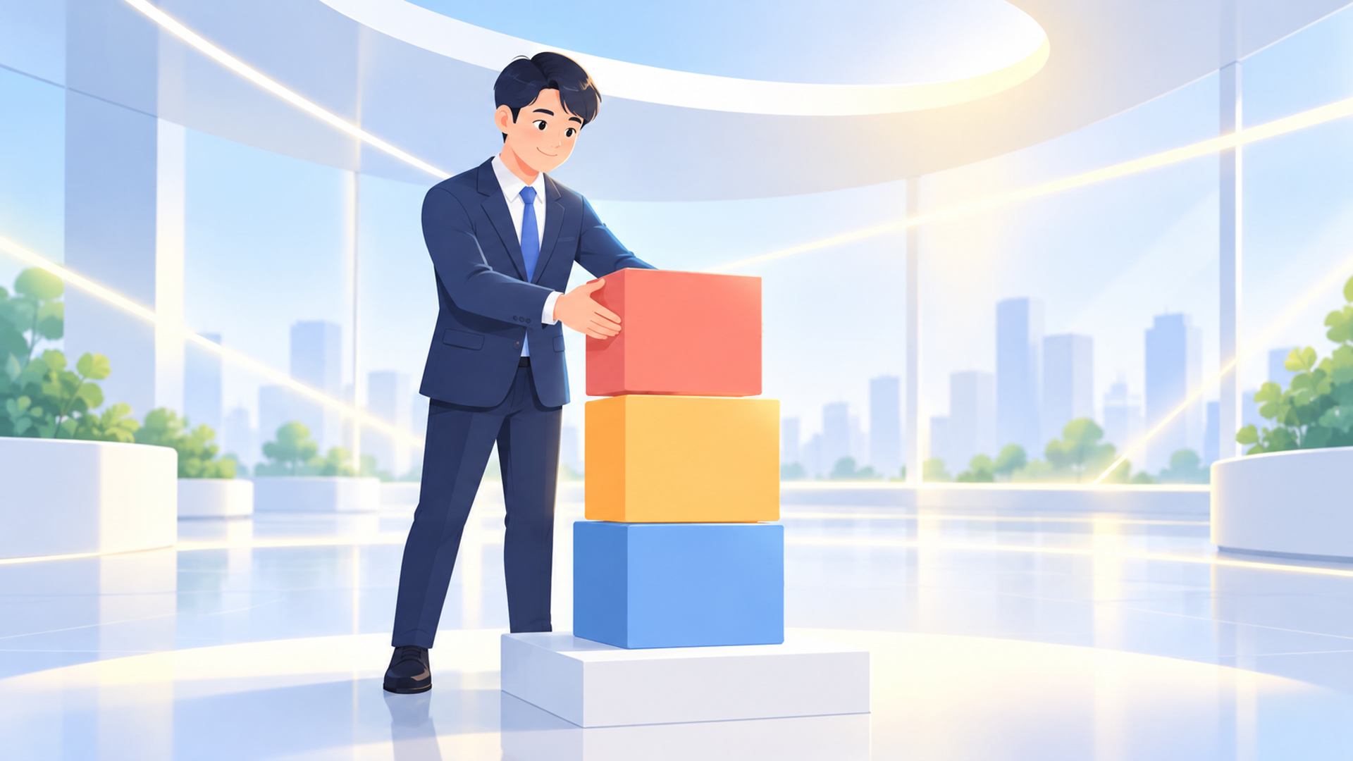 AI導入を成功に導くための3つのアプローチを表す図解イラスト