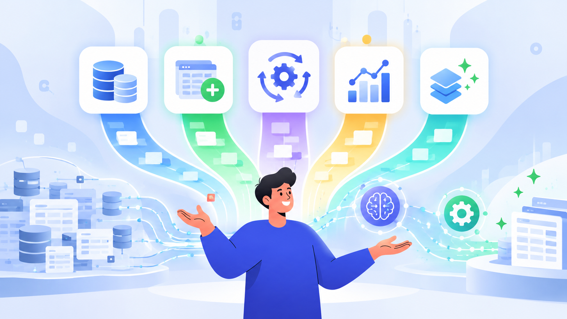 おすすめの自動化ツール5選を表す図解イラスト