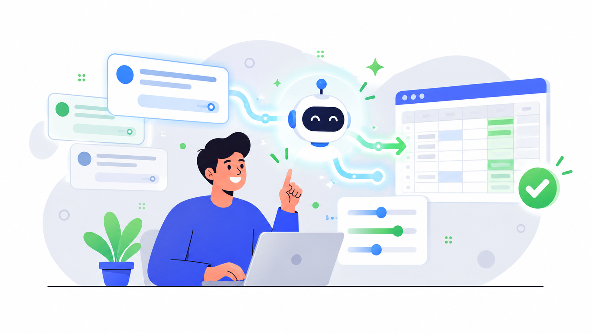 成果を高めるプロンプト作成と運用のコツを表す図解イラスト