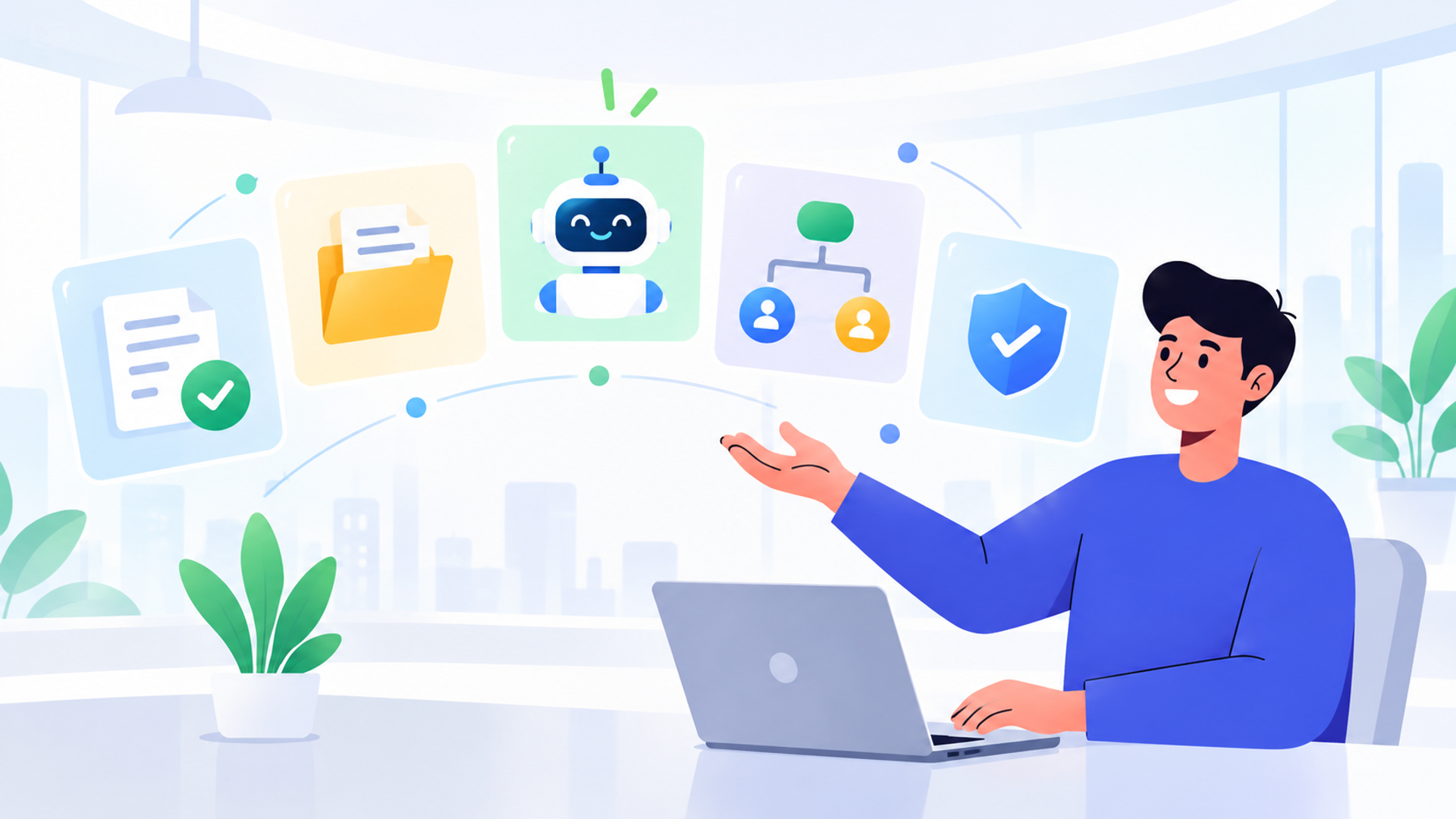 おすすめの自動化ツール5選を表す図解イラスト