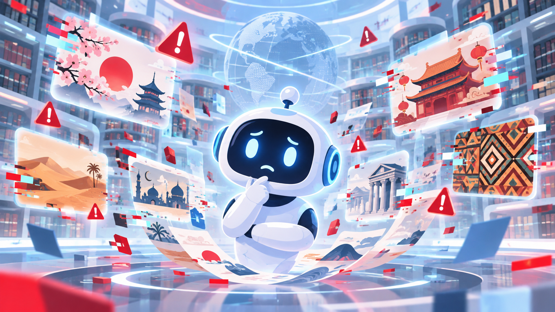 AIでネーミングを作成する際の注意点と限界を表す図解イラスト