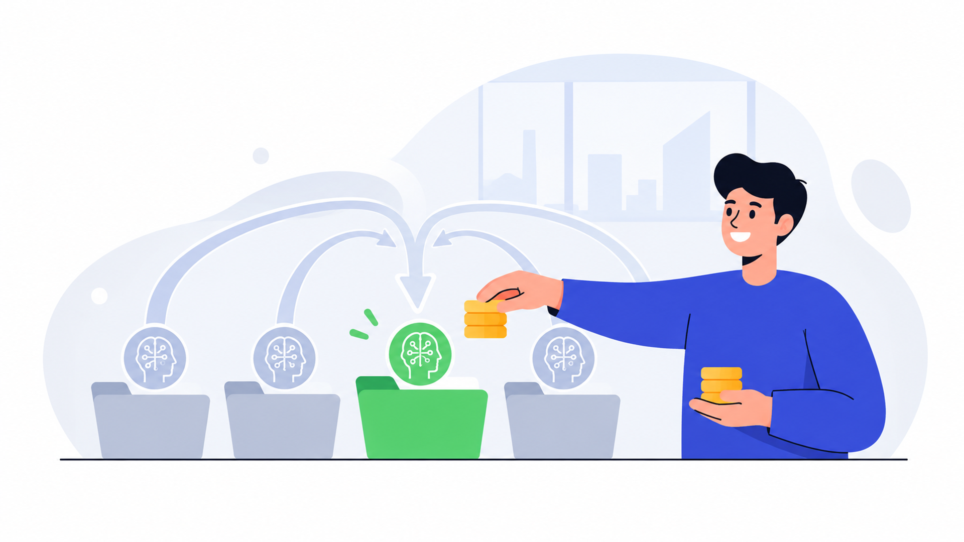 社内でAI案件の優先順位付けが必要となる背景を表す図解イラスト